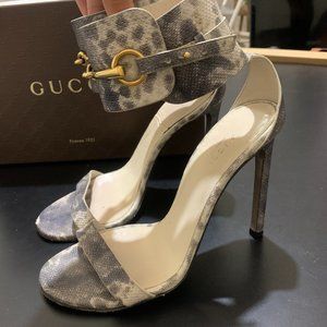 gucci snake print heels